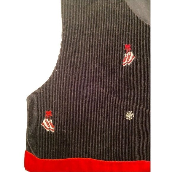 Hartstrings Sz 12 Black Corduroy Skater‎ Snowflake  Girl’s Dress Jumper - Picture 4 of 6